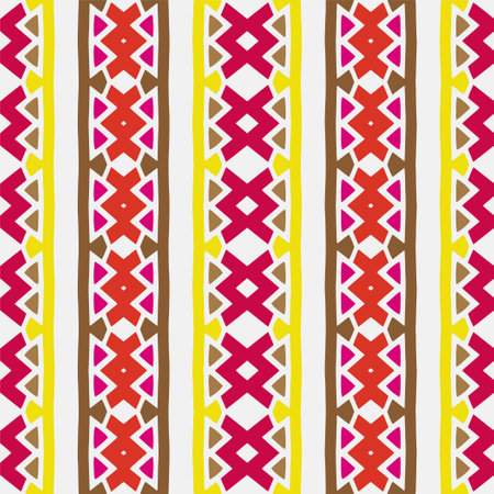 Ornament in ethnic style.Seamless pattern with abstract shapes. Repeat design for fashion, textile...