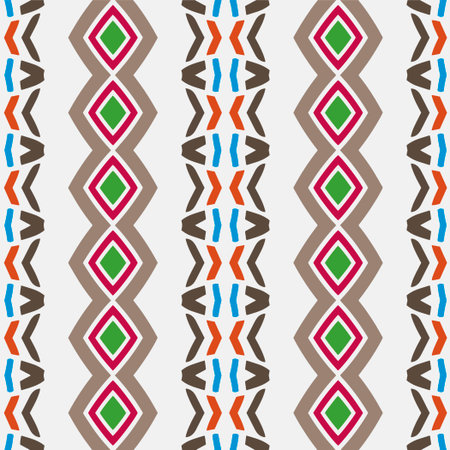Ornament in ethnic style.Seamless pattern with abstract shapes. Repeat design for fashion, textile...