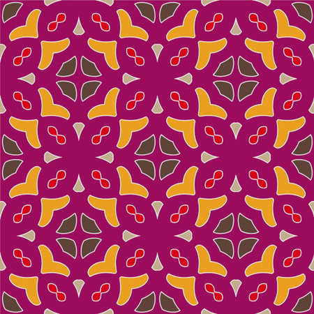 Ornament in ethnic style.Seamless pattern with abstract shapes. Repeat design for fashion, textile design, on wall paper, wrapping paper, fabrics and home decor.のイラスト素材