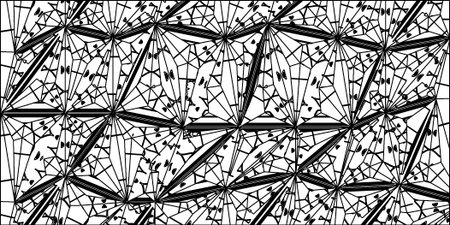 Vector pattern with symmetrical elements . Modern stylish abstract texture. Repeating geometric tiles from striped elements.Black and white pattern.のイラスト素材