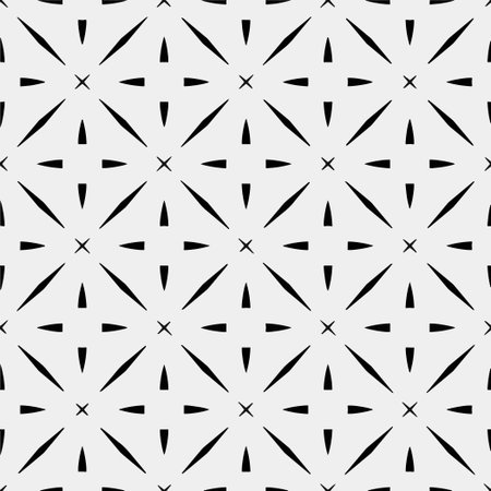 White background with black pattern. Seamless texture for fashion, textile design, on wall paper, wrapping paper, fabrics and home decor. simple repeat pattern.のイラスト素材