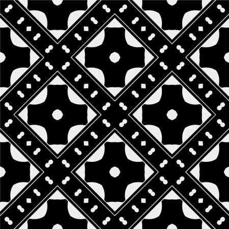White background with black pattern. Seamless texture for fashion, textile design, on wall paper, wrapping paper, fabrics and home decor. simple repeat pattern.のイラスト素材