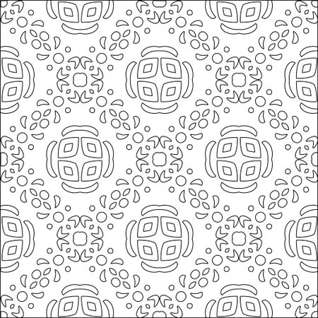 Stylish texture with figures from lines.Abstract geometric black and white pattern for web page, textures, card, poster, fabric, textile. Monochrome graphic repeating design.のイラスト素材