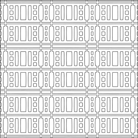 Stylish texture with figures from lines.Abstract geometric black and white pattern for web page, textures, card, poster, fabric, textile. Monochrome graphic repeating design.のイラスト素材