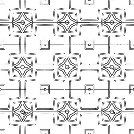 Stylish texture with figures from lines.Abstract geometric black and white pattern for web page, textures, card, poster, fabric, textile. Monochrome graphic repeating design.のイラスト素材