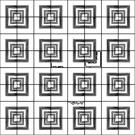 Stylish texture with figures from lines.Abstract geometric black and white pattern for web page, textures, card, poster, fabric, textile. Monochrome graphic repeating design.のイラスト素材