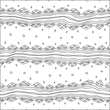 White background with black pattern. Texture with figures from lines.Line shape design.Abstract background for web page, textures, card, poster, fabric, textile. Monochrome graphic repeating design.のイラスト素材