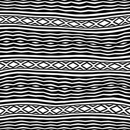 White background with black pattern.Repeat Pattern for fashion, textile design, on wall paper, wrapping paper, fabrics and home decor. Seamless pattern in grunge style.のイラスト素材