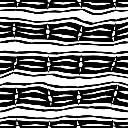 White background with black pattern.Repeat Pattern for fashion, textile design, on wall paper, wrapping paper, fabrics and home decor. Seamless pattern in grunge style.のイラスト素材