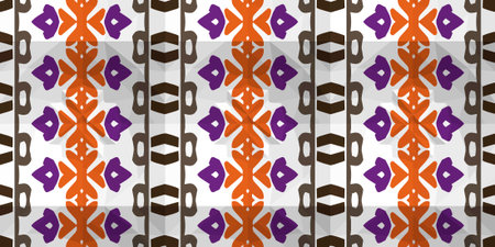 Vector seamless mosaic art pattern. Repeat pattern for fashion, textile design, on wall paper,...