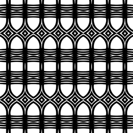 White background with black pattern. Seamless texture for fashion, textile design, on wall paper, wrapping paper, fabrics and home decor. simple repeat pattern.のイラスト素材