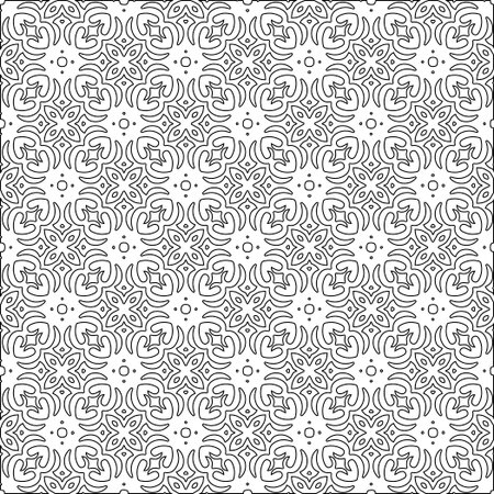Vector pattern with symmetrical elements . Modern stylish abstract texture. Repeating geometric tiles from striped elements.Black and white pattern.のイラスト素材