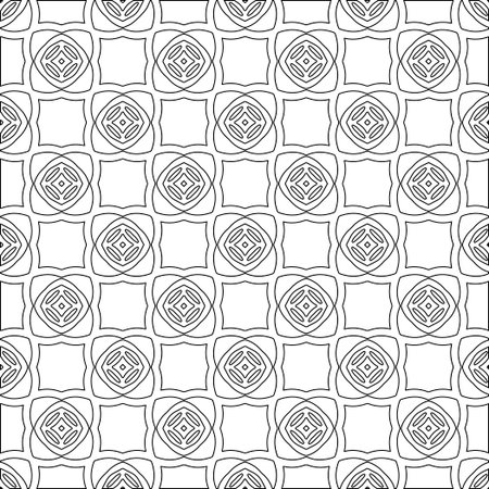 Vector pattern with symmetrical elements . Modern stylish abstract texture. Repeating geometric tiles from striped elements.Black and white pattern.のイラスト素材