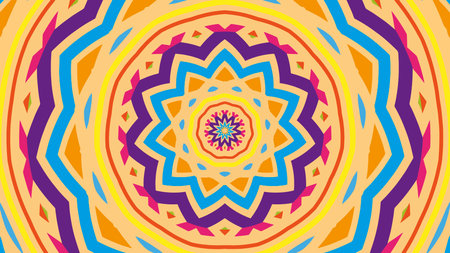 Abstract wallpaper 4k.Multicolor mandala. Background in 4k format 3840x2160.のイラスト素材