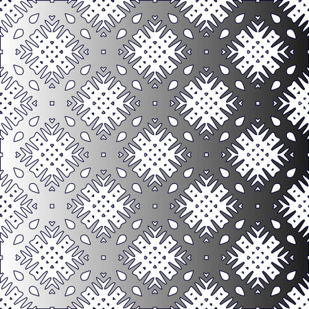 Black and white pattern. Repeat pattern. Abstract background. Patterns with monochrome gradient.Wallpaper for textile design, on wall paper, wrapping paper, fabrics and home decor.のイラスト素材