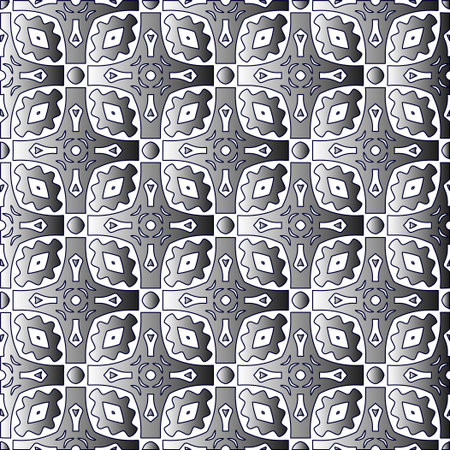 Black and white pattern. Repeat pattern. Abstract background. Patterns with monochrome gradient.Wallpaper for textile design, on wall paper, wrapping paper, fabrics and home decor.のイラスト素材