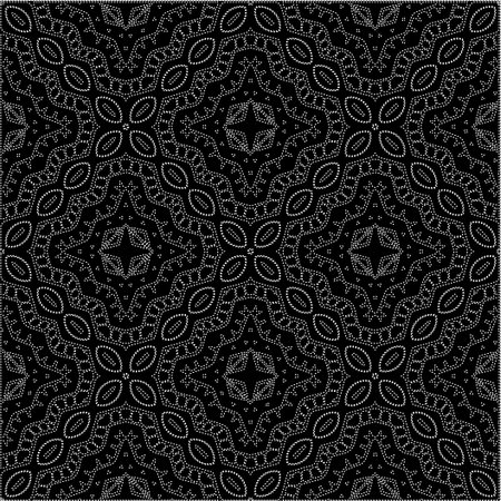 A repeat pattern of white dots on a black background. Simple texture for posters, sites, business cards, covers, labels mockup.のイラスト素材