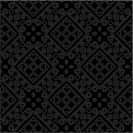 A repeat pattern of white dots on a black background. Simple texture for posters, sites, business cards, covers, labels mockup.のイラスト素材