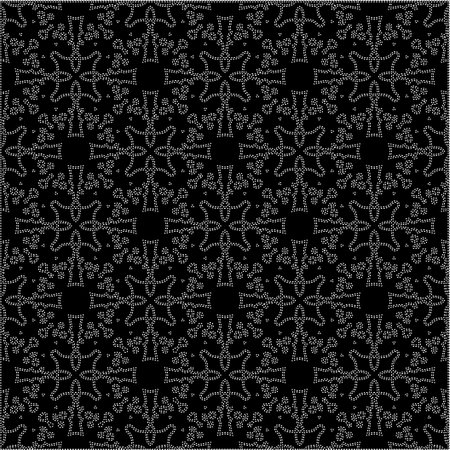 A repeat pattern of white dots on a black background. Simple texture for posters, sites, business cards, covers, labels mockup.のイラスト素材