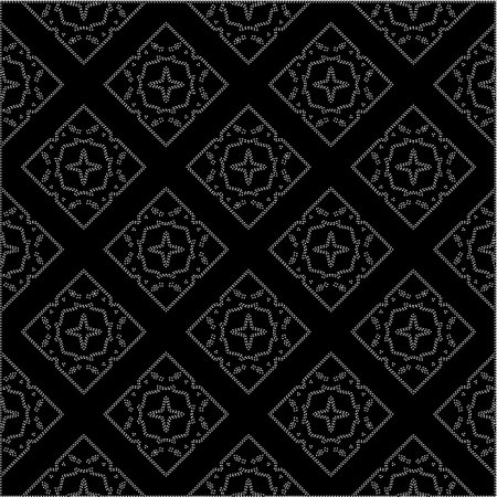 A repeat pattern of white dots on a black background. Simple texture for posters, sites, business cards, covers, labels mockup.のイラスト素材