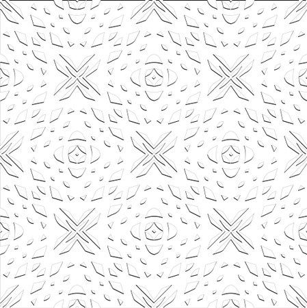 Abstract background with figures from lines. Black and white texture for web page, textures, card, poster, fabric, textile. Monochrome pattern. Repeating design.のイラスト素材