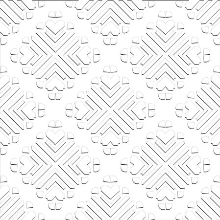 Abstract background with figures from lines. Black and white texture for web page, textures, card, poster, fabric, textile. Monochrome pattern. Repeating design.のイラスト素材
