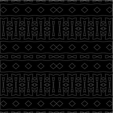 A repeat pattern of white dots on a black background. Simple texture for posters, sites, business cards, covers.のイラスト素材