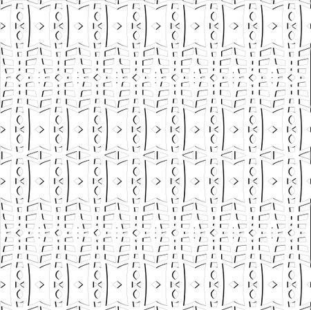 Vector pattern with symmetrical elements . Modern stylish abstract texture. Repeating geometric tiles from striped elements.Black and white pattern.のイラスト素材