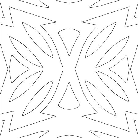 Black lines on white background.Wallpaper with figures from lines. Abstract geometric black and white pattern for web page, textures, card, poster, fabric, textile. Repeat pattern.のイラスト素材