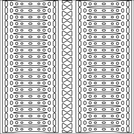 Black lines on white background.Wallpaper with figures from lines. Abstract geometric black and white pattern for web page, textures, card, poster, fabric, textile. Monochrome repeating design.のイラスト素材