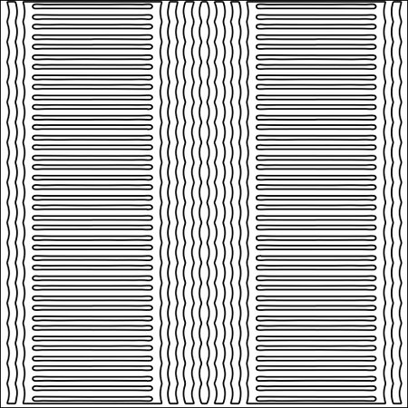 Black lines on white background.Wallpaper with figures from lines. Abstract geometric black and white pattern for web page, textures, card, poster, fabric, textile. Monochrome repeating design.のイラスト素材