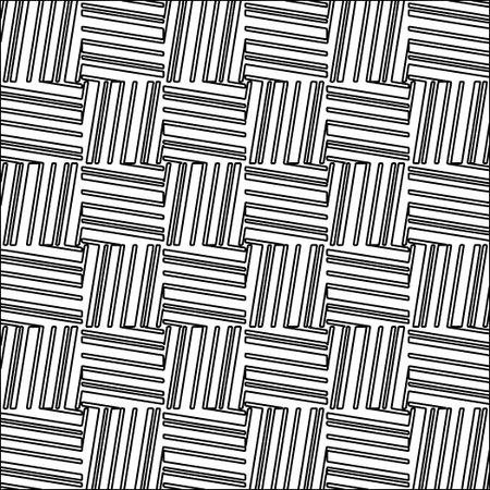 Black lines on white background.Wallpaper with figures from lines. Abstract geometric black and white pattern for web page, textures, card, poster, fabric, textile. Monochrome repeating design.のイラスト素材