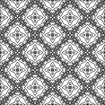 Figures from lines.Abstract background. Black pattern for web page, textures, card, poster, fabric, textile. Repeat pattern.のイラスト素材