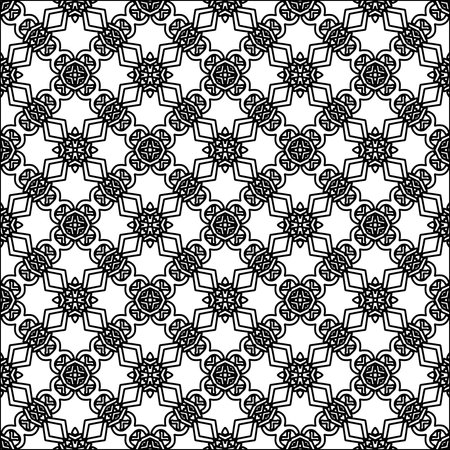 Figures from lines.Abstract background. Black pattern for web page, textures, card, poster, fabric, textile. Repeat pattern.のイラスト素材