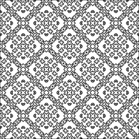 Figures from lines.Abstract background. Black pattern for web page, textures, card, poster, fabric, textile. Repeat pattern.のイラスト素材