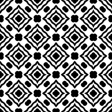 Black pattern. Seamless texture for fashion, textile design, on wall paper, wrapping paper, fabrics and home decor. Simple repeat pattern.Abstract design.のイラスト素材