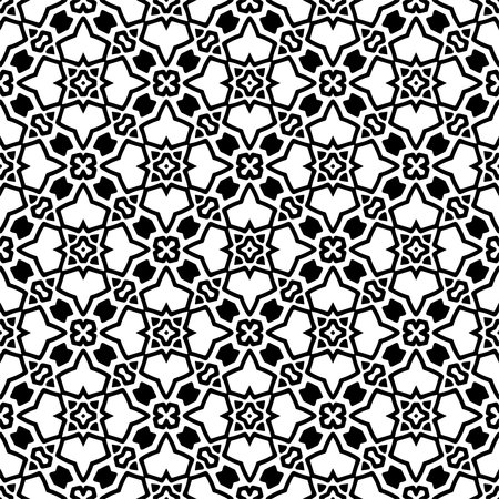 Black pattern. Seamless texture for fashion, textile design, on wall paper, wrapping paper, fabrics and home decor. Simple repeat pattern.Abstract design.のイラスト素材