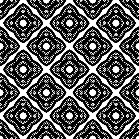 Black pattern. Seamless texture for fashion, textile design, on wall paper, wrapping paper, fabrics and home decor. Simple repeat pattern.Abstract design.のイラスト素材