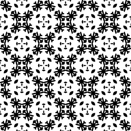 Black pattern. Seamless texture for fashion, textile design, on wall paper, wrapping paper, fabrics and home decor. Simple repeat pattern.Abstract design.のイラスト素材