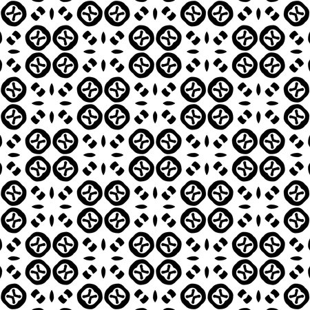 Black pattern. Seamless texture for fashion, textile design, on wall paper, wrapping paper, fabrics and home decor. Simple repeat pattern.Abstract design.のイラスト素材
