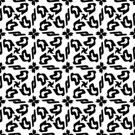 Wallpaper with Seamless repeating pattern. Black and white pattern. Abstract background. Monochrome...