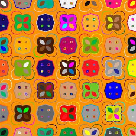 Colorful background. Perfect for wallpaper, wrapping paper, pattern fills, greetings, web page background, Christmas and New Year greeting cards.Color mosaic.Abstract shape art with Color pattern.のイラスト素材