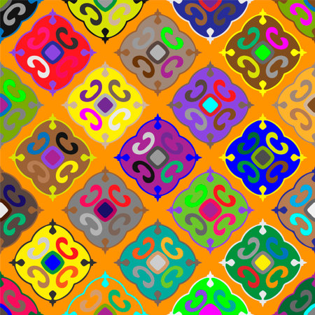 Colorful background. Perfect for wallpaper, wrapping paper, pattern fills, greetings, web page background, Christmas and New Year greeting cards.Color mosaic.Abstract shape art with Color pattern.のイラスト素材