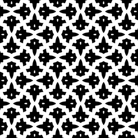 White background with black pattern. Seamless texture for fashion, textile design, on wall paper, wrapping paper, fabrics and home decor. simple repeat pattern.のイラスト素材