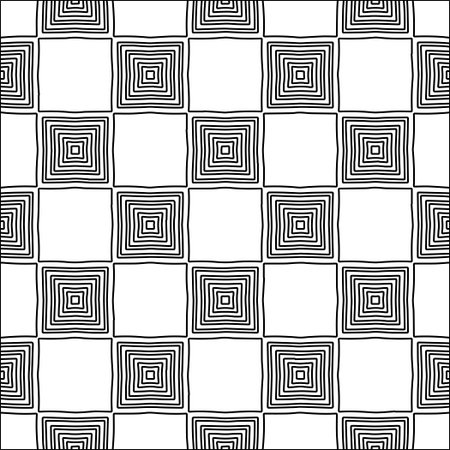 Figures from lines.Black pattern on white wallpaper for web page, textures, card, poster, fabric, textile. Abstract background.Repeating background image.White texture. Lines shapes.のイラスト素材