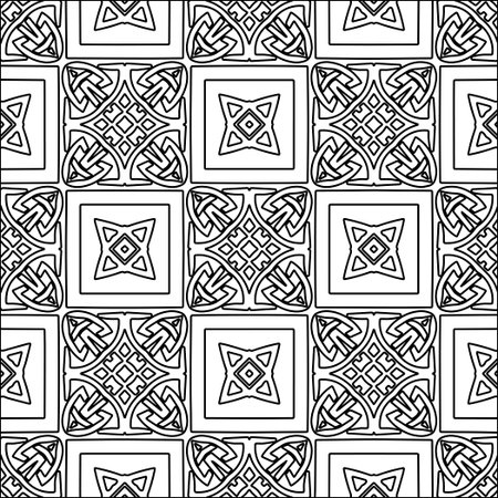 Figures from lines.Black pattern on white wallpaper for web page, textures, card, poster, fabric, textile. Abstract background.Repeating background image.White texture. Lines shapes.のイラスト素材