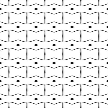 Figures from lines.Black pattern on white wallpaper for web page, textures, card, poster, fabric, textile. Abstract background.Repeating background image.White texture. Lines shapes.のイラスト素材