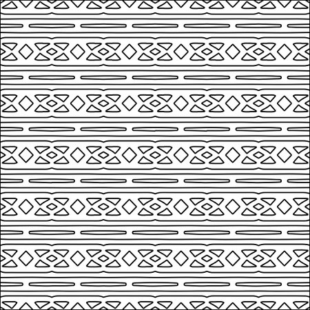Figures from lines.Black pattern on white wallpaper for web page, textures, card, poster, fabric, textile. Abstract background.Repeating background image.White texture. Lines shapes.のイラスト素材