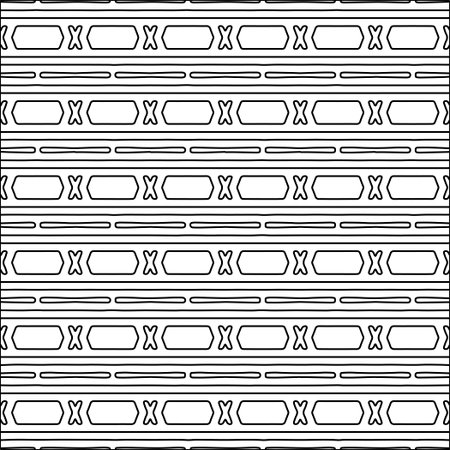 Figures from lines.Black pattern on white wallpaper for web page, textures, card, poster, fabric, textile. Abstract background.Repeating background image.White texture. Lines shapes.のイラスト素材