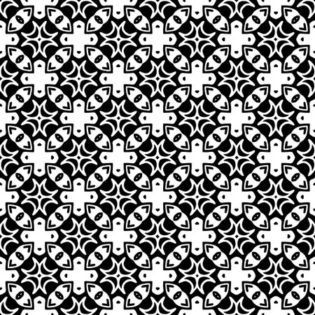 Abstract Shapes. Abstract Background Design. Vector seamless Black and White Pattern.Simple repeat pattern design.のイラスト素材